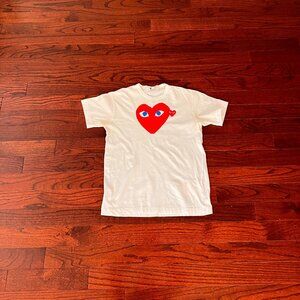 Comme Des Garcons Play (CDG): Luxury Print Tee in White (L)
